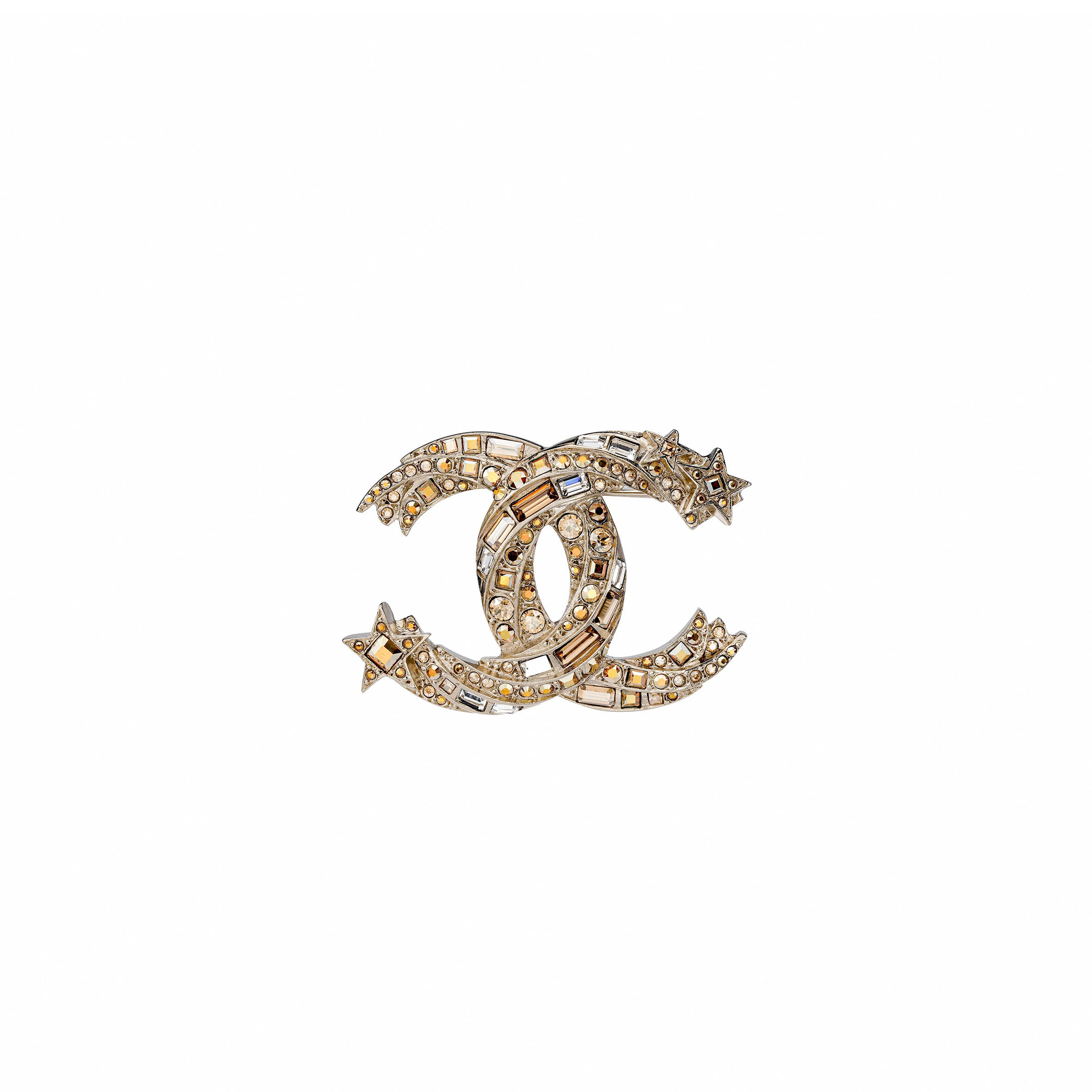 CHANEL DOUBLE C METAL BROOCH AB6192
